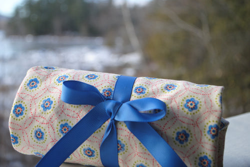 Blue Floral Gift Wrap
